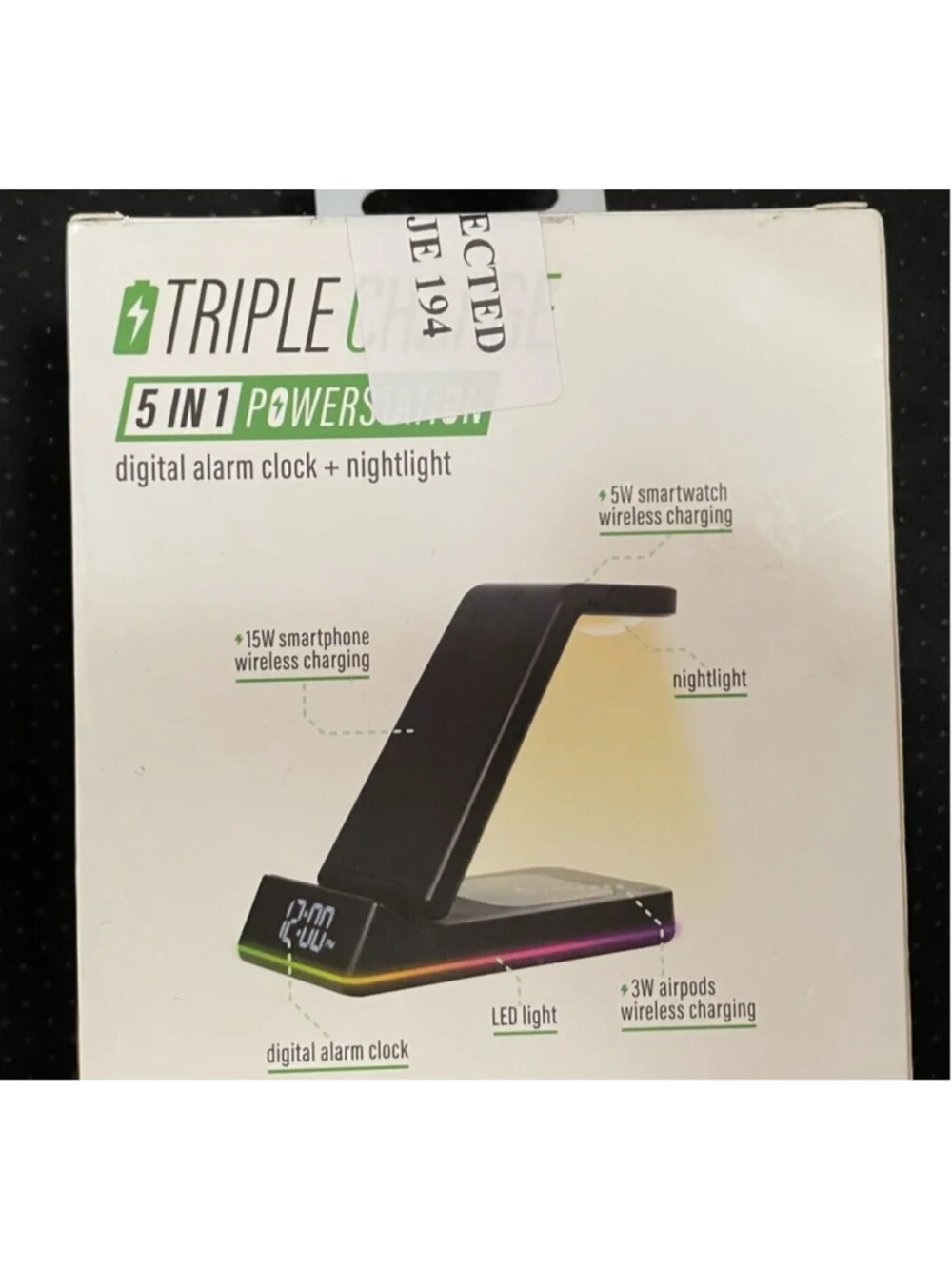 Vivitar Triple Charge 5 in 1 Powerstation Digital Alarm Clock & Nightlight